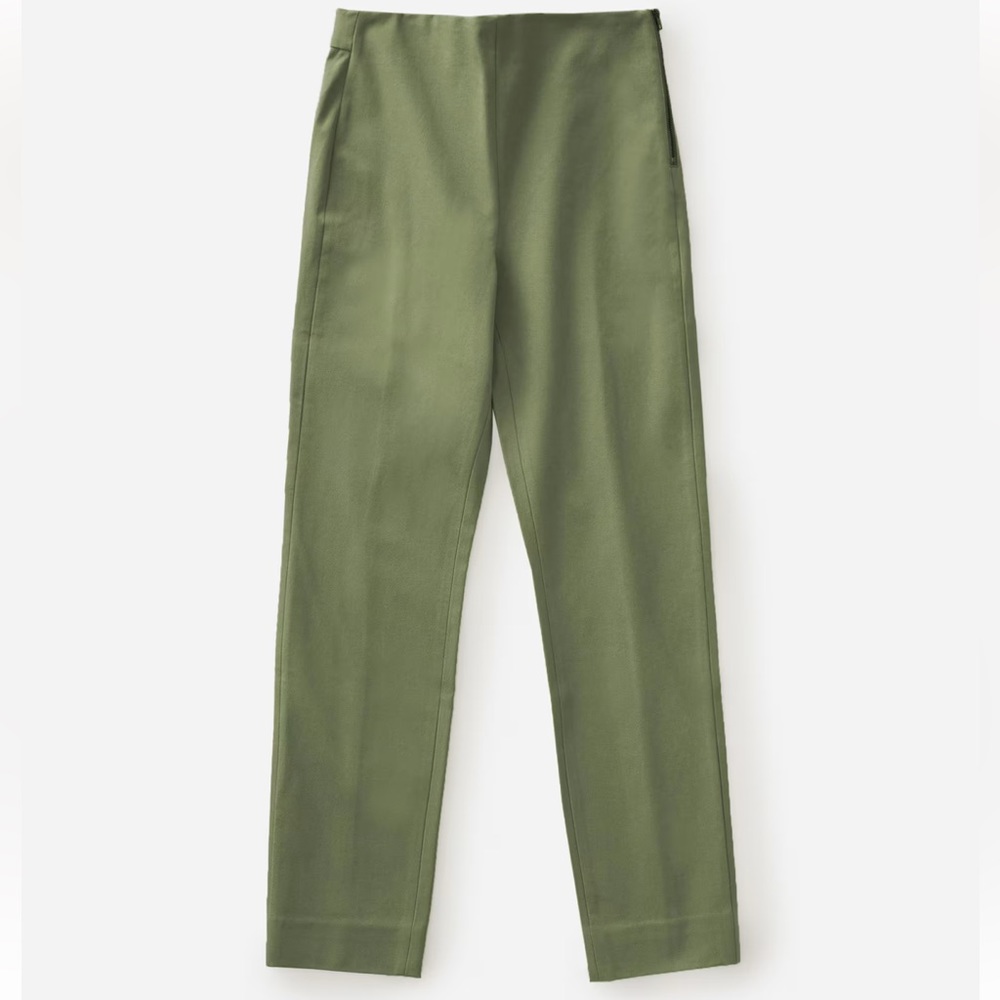 The Everlane Work pant cotton side zip Size 4 olive green